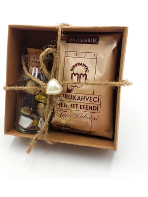 As Gift Kişiye Özel Gold Detaylı Beyaz Fincan & Kahve Yanı Cam Su Bardağı & Gold Metal Kutulu Mum & Kutuda Draje ve Mehmet Efendi Türk Kahvesi & Dekoratif Kalp Biblo Hediye Seti