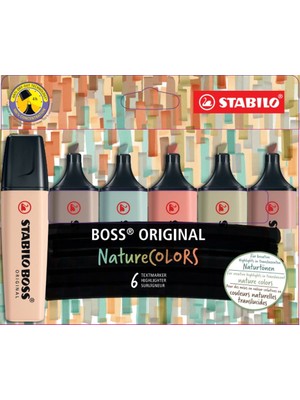 Stabilo Boss Nature Colors 6 Renk Işaretleme Kalemi 70 6 2 2