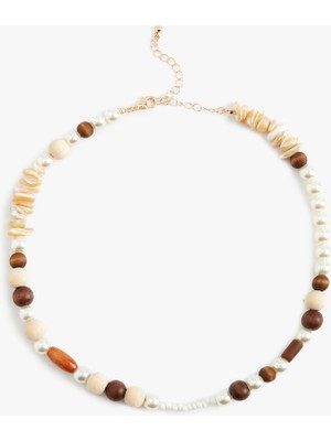 Koton Inci Ve Ahşap Boncuklu Kolye