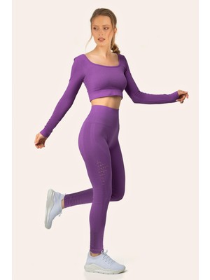 Miofit Campanula Seamless Tayt Kadın Violet Renk Esnek Yapı ile Rahat Kullanım Sunuyor