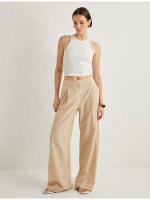 Koton Palazza Pantolon Bol Paça Keten Karışımlı