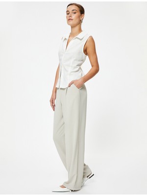 Koton Bol Paça Pantolon Normal Bel Cep Detaylı