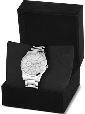 Forentina Özel Kadife Kutulu Gri Metal Erkek Kol Saati PS3461