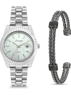 Forentina Erkek Metal Kol Saati - Bileklik Set PS2557