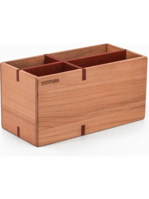 Kiraz & Paduk 4 Bölmeli Kalemlik - Büyük | Woodsaka