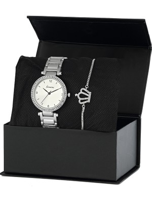 Forentina Bayan Metal Gümüş Kaplama Kol Saati Kombin Set PS2339