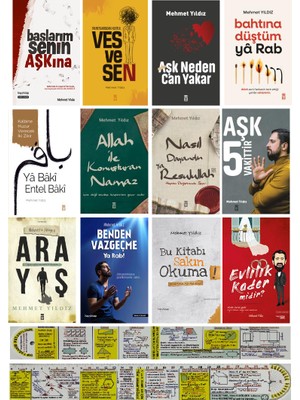 Aşk Neden Can Yakar - Bahtına Düştüm Ya Rab - Benden Vazgeçme Ya Rab - Mehmet Yıldız 12'li Set + Matematik Öğreten Cetvel