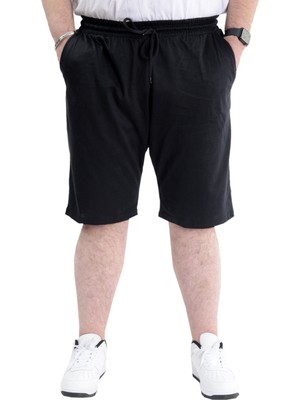 ModeXL  Büyük Beden Erkek Kapri Basic Yan Cepli 24514 Siyah