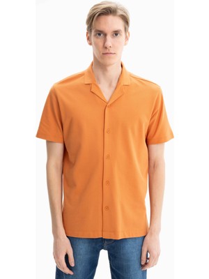 Ar-ma Erkek Gömlek Polo Yaka Kisa Kollu Düğme Kapamali Cepsiz Gömlek Regular Fit Çift Toplama Penye Pike Y25374351101