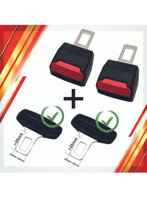 Araç Içi Kemer Çapası 2 Adet- Araç Içi Kemer Yükseltme Toka Metal Uçlu 2 Adet