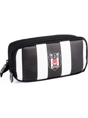 Beşiktaş Suni Deri Kalem Kutusu 2 Bölmeli Fermuarlı 20 cm Genişlik 10 cm Yükseklik