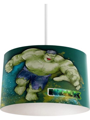 Nidage Bebek / Çocuk Odası Hulk Yeşildesenli Bebek ve Çocuk Odası Avize 20 - 34 cm Çok Renkli E27 1 Kumaş