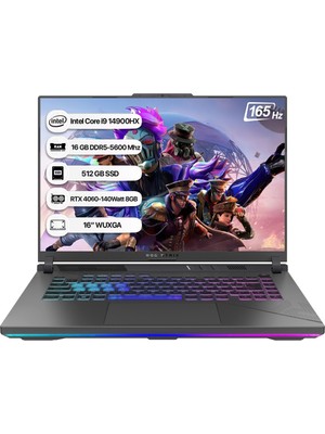 Asus Rog Strix G16 G614JVR-N3098 Intel Core I9 14900HX 16 GB 512 GB SSD Rtx 4060-140WATT 165 Hz Freedos 16" Wuxga Taşınabilir Bilgisayar