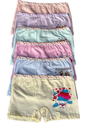 Katmirra 6'lı Pastel Kız Çocukbaskılıkız Boxer