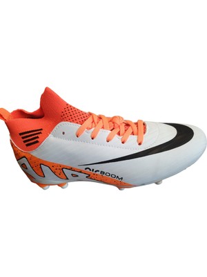 Jump Laliga Çoraplı Çocuk Krampon 565 Beyazturuncu