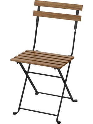 IKEA Katlanabilir Sandalye, Siyah-Kahverengi, Mindersiz