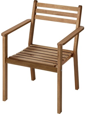 IKEA Kolçaklı Sandalye, Koyu Kahve, Mindersiz