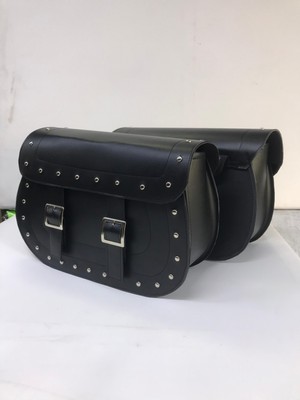 Dot Cycle Chopper Motosiklet Deri Heybe Yan Çanta Takımı