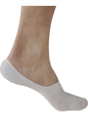 Eyon Socks Bambu Erkek Babet 6 Siyah 6 Beyaz Çorap, Dikişsiz, Kaydırmaz Silikonlu Topuk 12'li Paket