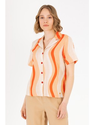 U.S. Polo Assn. Kadın Kırmızı Gömlek Kısa Kollu 50267554-VR030