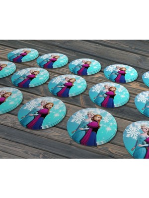 Letbil Reklam  Elsa Anna Frozen Etiketi, 5 cm - 40 Adet Opak Etiket