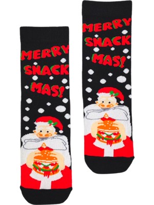 Bonapart Özel Koleksiyon Unisex Yılbaşı Noel Merry Christmas Happy Smack Mas Soket Çorap