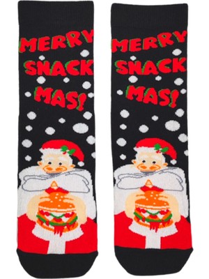 Bonapart Özel Koleksiyon Unisex Yılbaşı Noel Merry Christmas Happy Smack Mas Soket Çorap