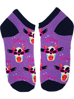 Bonapart Unisex Purple Cow Renkli Patik Çorap