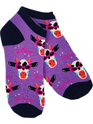 Bonapart Unisex Purple Cow Renkli Patik Çorap