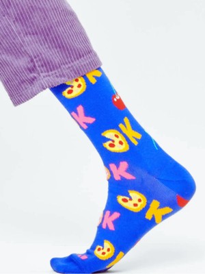 Happy Socks Ithal Özel Seri Unisex Happy Socks Its Ok Sock Renkli Soket Çorap Dikişsiz