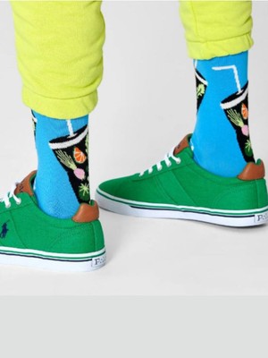 Happy Socks Ithal Özel Seri Unisex Blue Life Renkli Soket Çorap