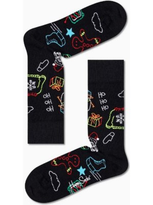 Happy Socks Ithal Özel Seri Unisex Renkli Soket Happy Hohoho Çorap