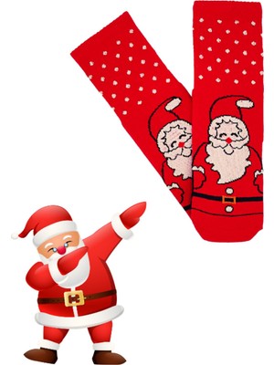 Bonapart Özel Koleksiyon Unisex Yılbaşı Noel Merry Christmas Happy Red Noel Kolej Çorap