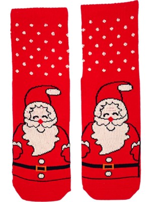 Bonapart Özel Koleksiyon Unisex Yılbaşı Noel Merry Christmas Happy Red Noel Kolej Çorap