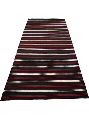 Zehra Abla Halı Yeni El Dokuma Ince Çubuklu Otantik Yağcıbedir Balıkesir Yün Kilim 4928