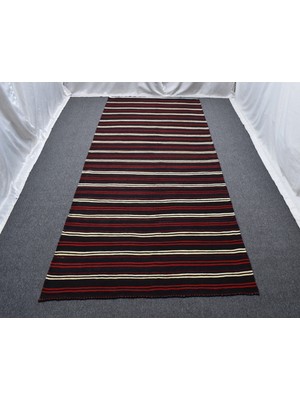 Zehra Abla Halı Yeni El Dokuma Ince Çubuklu Otantik Yağcıbedir Balıkesir Yün Kilim 4928