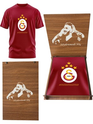 Galatasaray Lisanslı 5 Yıldız Geliyor T-Shirt Icardi Ahşap Kutulu