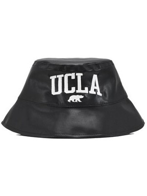 Ucla Alpha Siyah Bucket Deri Nakışlı - Kadın Şapka