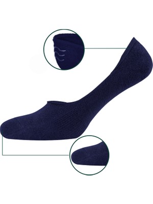 Eyon Socks Bambu Erkek Babet Çorap, Dikişsiz, Kaydırmaz Silikonlu Topuk 12'li Paket-4 Siyah 4 Beyaz 4 Lacivert