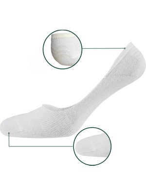 Eyon Socks Bambu Erkek Babet Çorap, Dikişsiz, Kaydırmaz Silikonlu Topuk 12'li Paket-4 Siyah 4 Beyaz 4 Lacivert