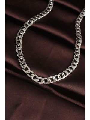 Clariss 316L Çelik Gümüş Renk Kalın Zincirli Erkek Kolye