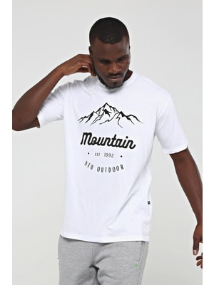 New Outdoor Montain T-Shirt Beyaz