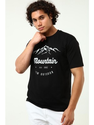 New Outdoor Montain T-Shirt Siyah