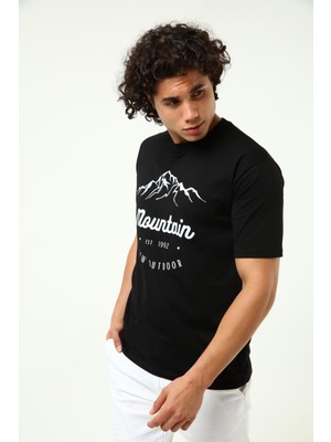 New Outdoor Montain T-Shirt Siyah