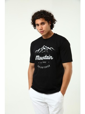 New Outdoor Montain T-Shirt Siyah