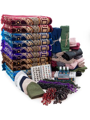 İhvan Mevlana 20 Kişilik Hac ve Umre Hediyelik Dodya Kadife Seccade Seti