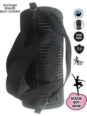 Sevbags Silindir Omuz Askılı Fitness Çoklu Spor Çantası Suni Deri Orta Boy Şık Tasarım