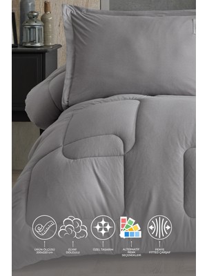 Elart kapsül Comfort Set Modern Uyku Seti Çift Kişilik Gri