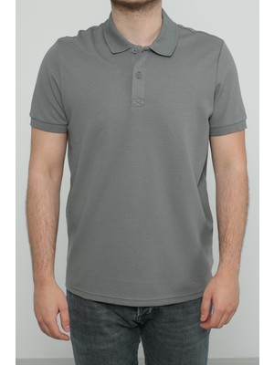 JSCO Hscstore Erkek Polo Yakalı A.gri Tişört - 8424