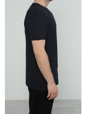 Jsco Hscstore Erkek Bisiklet Yakalı Indigo T-Shirt- 8405